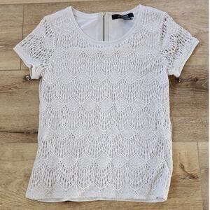 89th & Madison Cream Colored Intricate Lace Blouse  Women's Size Small
